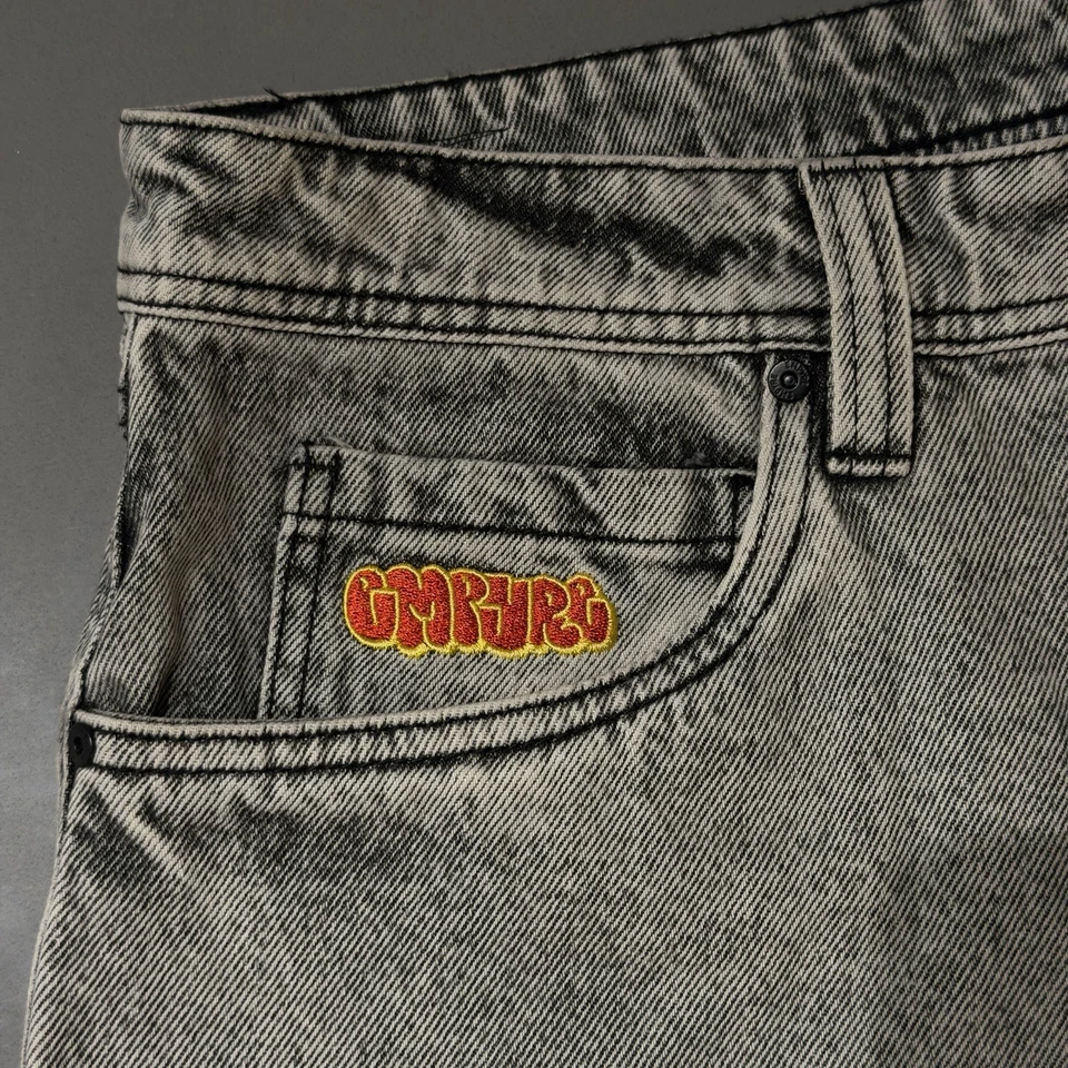 Empyre Relax Men’s Denim Shorts Gray Size 34 Baggy Skater Grunge 90s Y2K Read! - Image 3 of 4