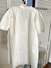 Vintage Baby Infant Christening Gown Dress Cotton Embroidery Pin Tuck Cutwork