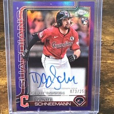 Topps 2025 Chrome Update Daniel Schneemann Guardians Rookie Autograph Purple