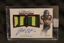 2021 Flawless Collegiate Panini Justin Herbert Oregon Ruby Dual Patch Auto /15