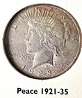 1923 Peace Silver Dollar, Mint: Philadelphia, good condition, shipping incl.