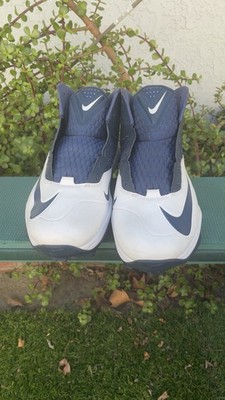 NIKE ZOOM CODE ELITE FOOTBALL CLEATS SIZE 13.5W BLUE AND WHITE USED