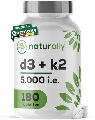 naturally Vitamin D3 + K2 | 5000 I.E. Vitamin D, hochdosiert
