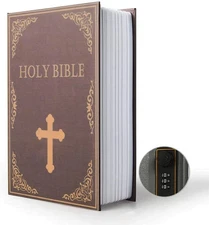 Diversion Book Safe with Combination Lock – Hidden Storage Box Bible Style