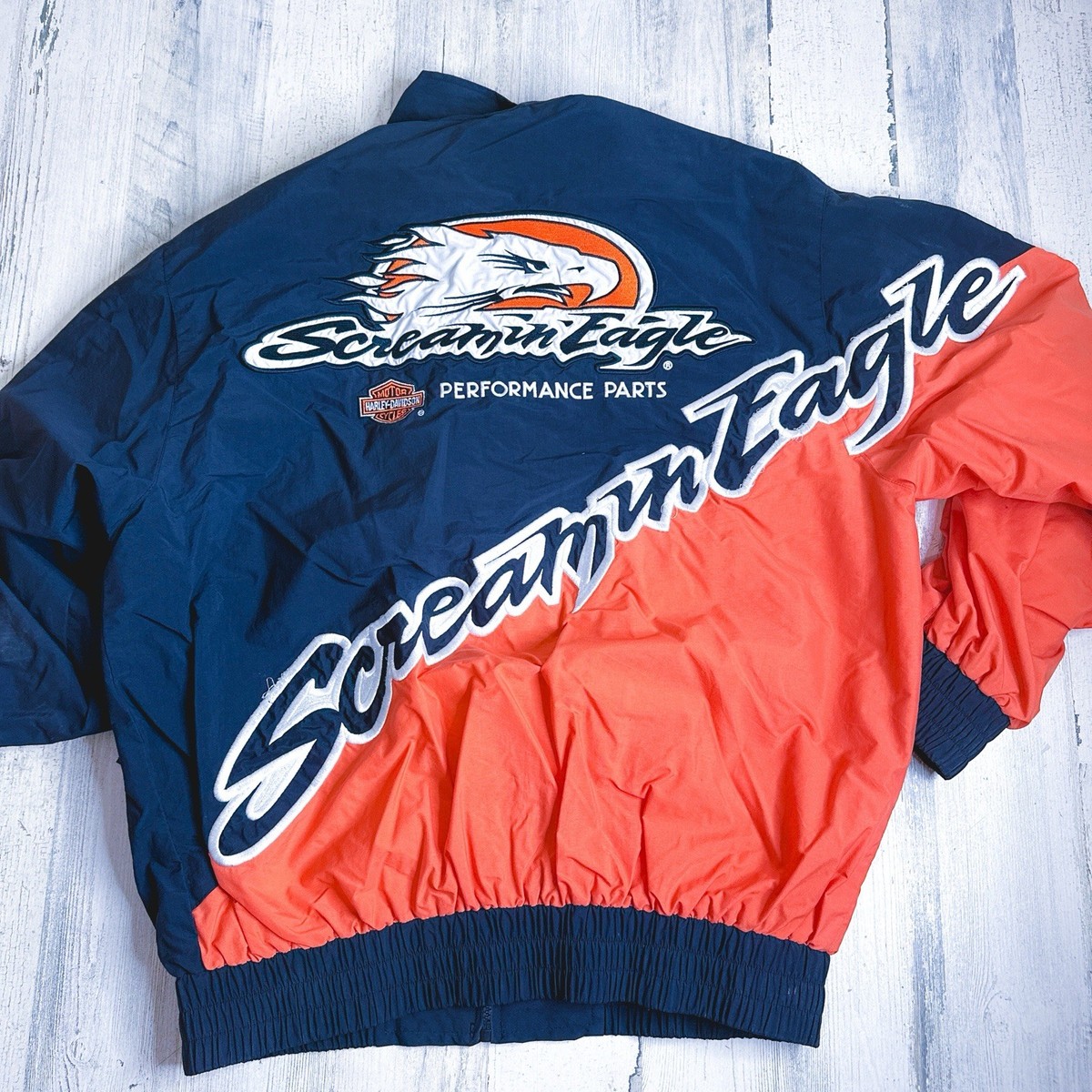 Harley Davidson Men's Black & Orange Screamin' Eagle Windbreaker