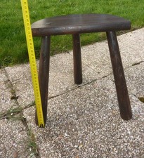 Tabouret de traite tripode en bois vintage art populaire france design 60 -70 's