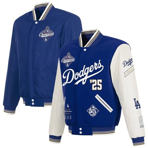 2025 Los Angeles Dodgers World Series Champions Reversible Fleece & Faux Leather