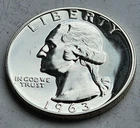 1963 Washington Quarter - Choice Gem Proof - Lustrous 90% Silver US Coin
