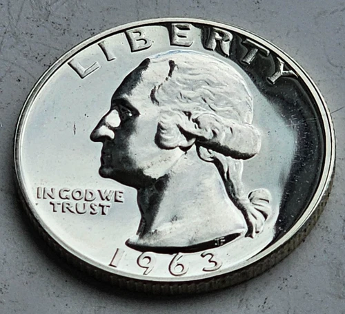 1963 Washington Quarter - Choice Gem Proof - Lustrous 90% Silver US Coin