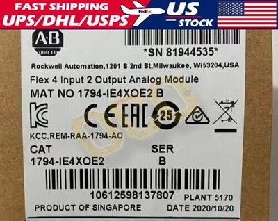 New Factory Sealed AB 1794-IE4XOE2 SER B Flex 4 Input 2 Output Analog Module PLC