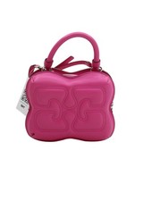 Ganni Women's Bag Pink Animal Print 100% Leather Shoulder Bag