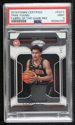 2018-19 Certified Fabric of the Game Rookies 42/149 Trae Young #FG-TY RC 0g90