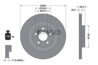 2X Pagid Bremsscheibe InnenbelüFtet Ø320Mm FüR Volvo XC60 II 246 XC90 256 225