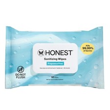 Honest Sanitizing Alcohol Wipes 50ct Fragrance Free Aloe