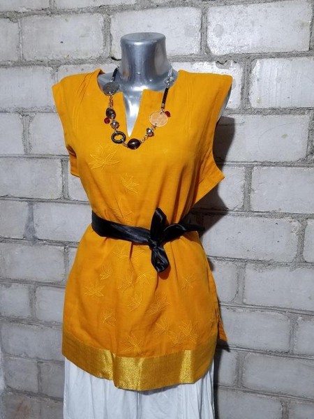 Women Fabi Shirt Orange Cotton 42 / XL / 50