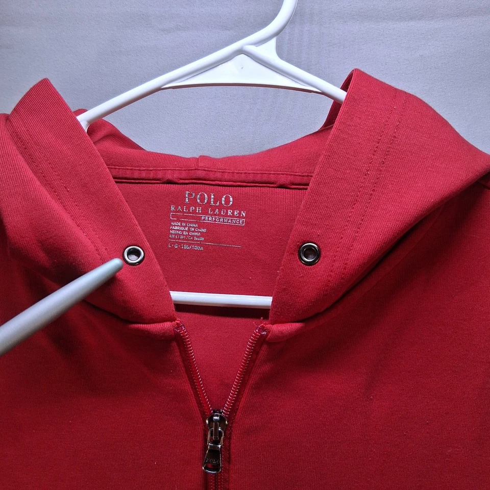 Polo Ralph Lauren мужской большой костюм бегунов толстовка с капюшоном красный Athliesure комфорт - Изображение 2 из 4