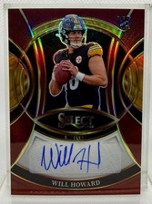 2025 Panini Select Signatures Maroon Will Howard  Auto/75 RC SIP-WHD #steelers