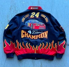 2001 Jeff Gordon 24 DuPont NASCAR Flames Jacket Champion JH Design Chase XL