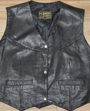 Vtg Biker Vest Hudson Leather Black 3xl See Photos Size Has Some Scratches