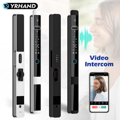 Real time intercom Tuya WiFi Smart Door Lock Electronic Lock 3D Face Unlock Key 