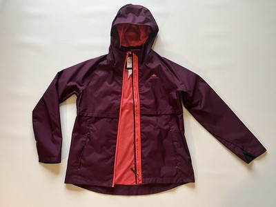 NWOT Quechua Youth Girls 12-13 Jacket Purple & Pink Waterproof Hooded Rain Coat