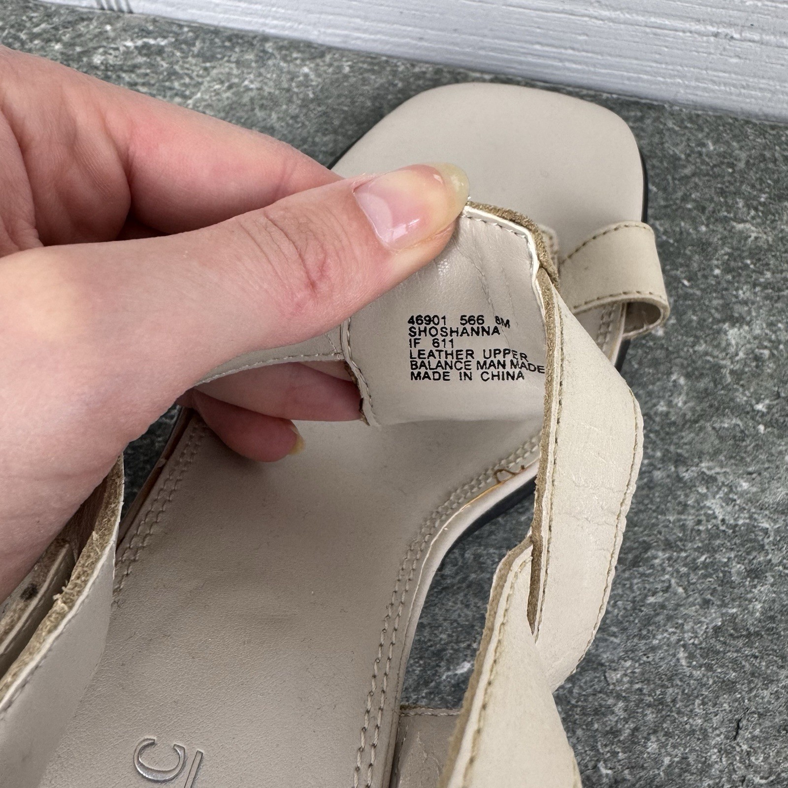 Classic Elements Ivory Slingback Open Toe Block H… - image 6