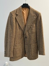 70s Wool Tweed Hunter Pocket 2 Button Half-Lined Sportcoat 38R Brown/Tan/White