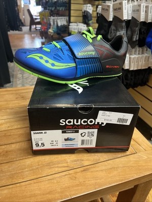 Saucony Soarin J2 - Men s Size 9.5 D - Blue/Slime - S29037 - Jumping Spikes