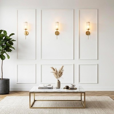Pre-Cut Wall Molding Set of 6 pcs, Ready-to-Assemble Wainscoting Panels 34-PCS