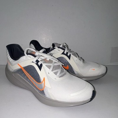 New Nike Quest 5 Men's Running Shoes White Gray Orange Breathable size 11.5