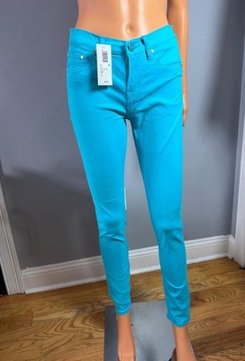 C. Wonder Skinny Legging Jeans 26 NWT Turquoise Blue Ankle Crop Stretch Denim.