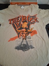WWF The Rock Millennium T-shirt LARGE VINTAGE 1999.MESS 29X22 BEIGE RARE