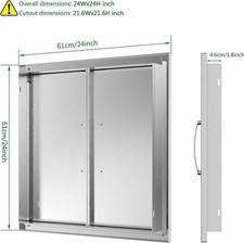 NEW 24 W x 24" H-Outdoor Kitchen Doors Stainless Steel BBQ Double Access Door