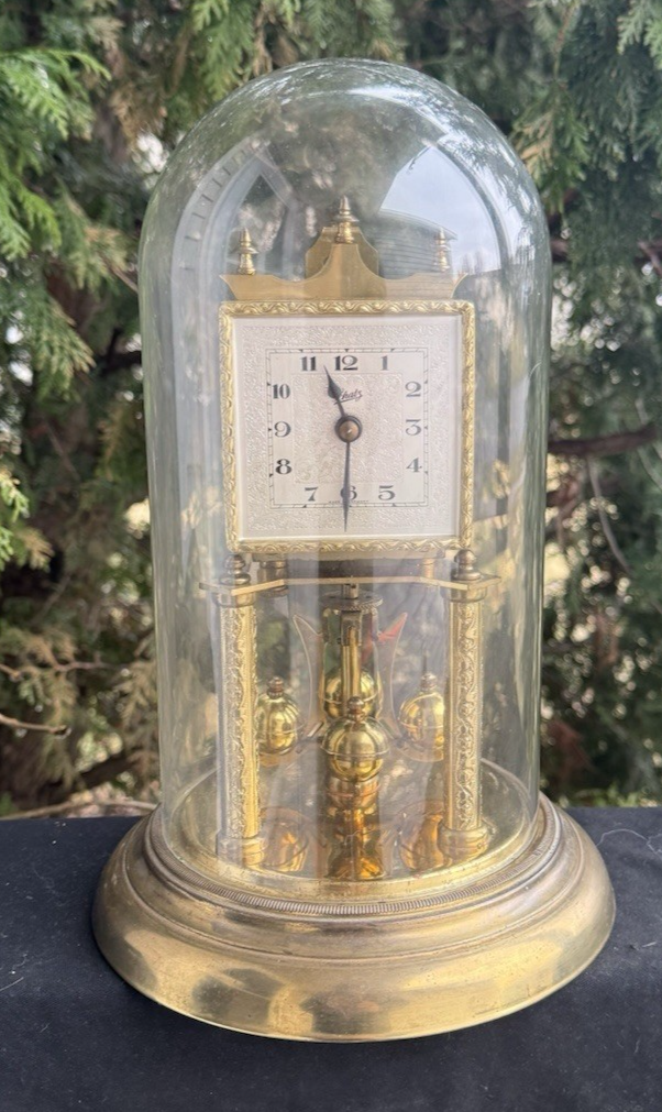 Vintage 1952 Schatz SQUARE DIAL Anniversary Torsion Clock - RUNS