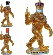  A Unique 3D Bigfoot Whiskey Decanter Glass Bottle, Creative Sasquatch Fan Gift