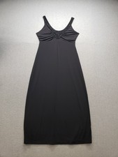 Jaclyn Smith Women Maxi Dresses L Black Twist Front V Neck Sleeveless Casual