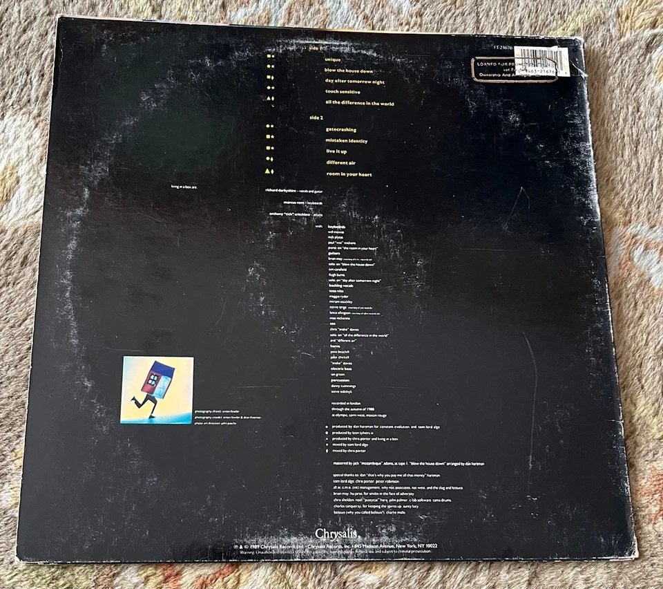1989 PROMO Synth-Pop LP - LIVING IN A BOX "Gatecrashing" CHRYSALIS #41676 - Image 2 of 2