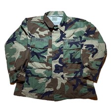 Vintage US Army Woodland Camo Medium BDU Military Coat Camouflage Ripstop