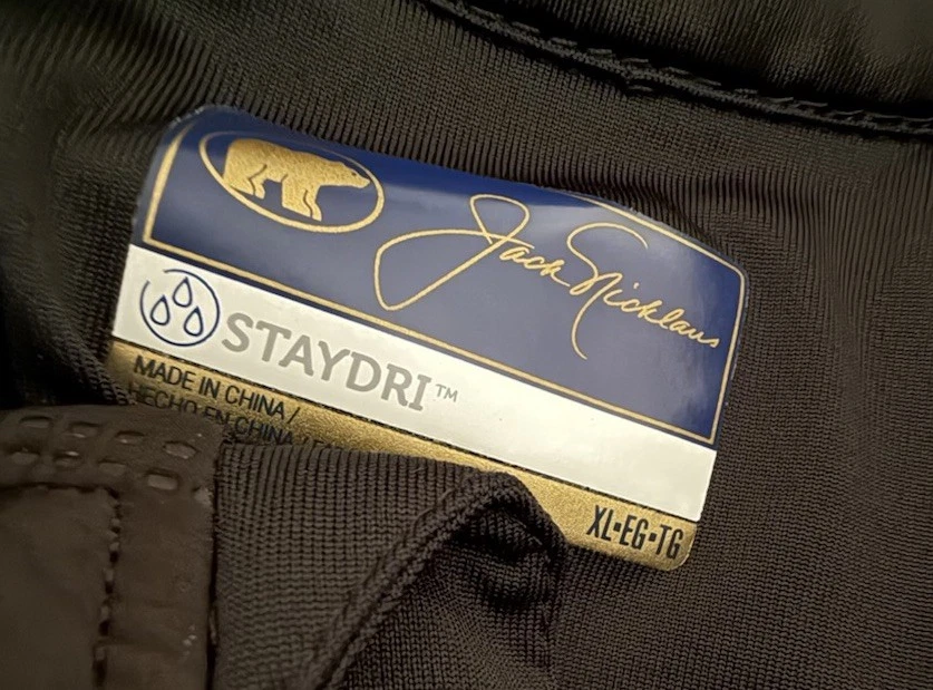 Chaqueta cortavientos Jack Nicklaus XL Staydri cremallera completa golf deporte cremallera negra Foto 3 de 4