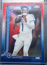 2025 Topps Chrome Red White &Blue Refractor Cam Ward RC #314