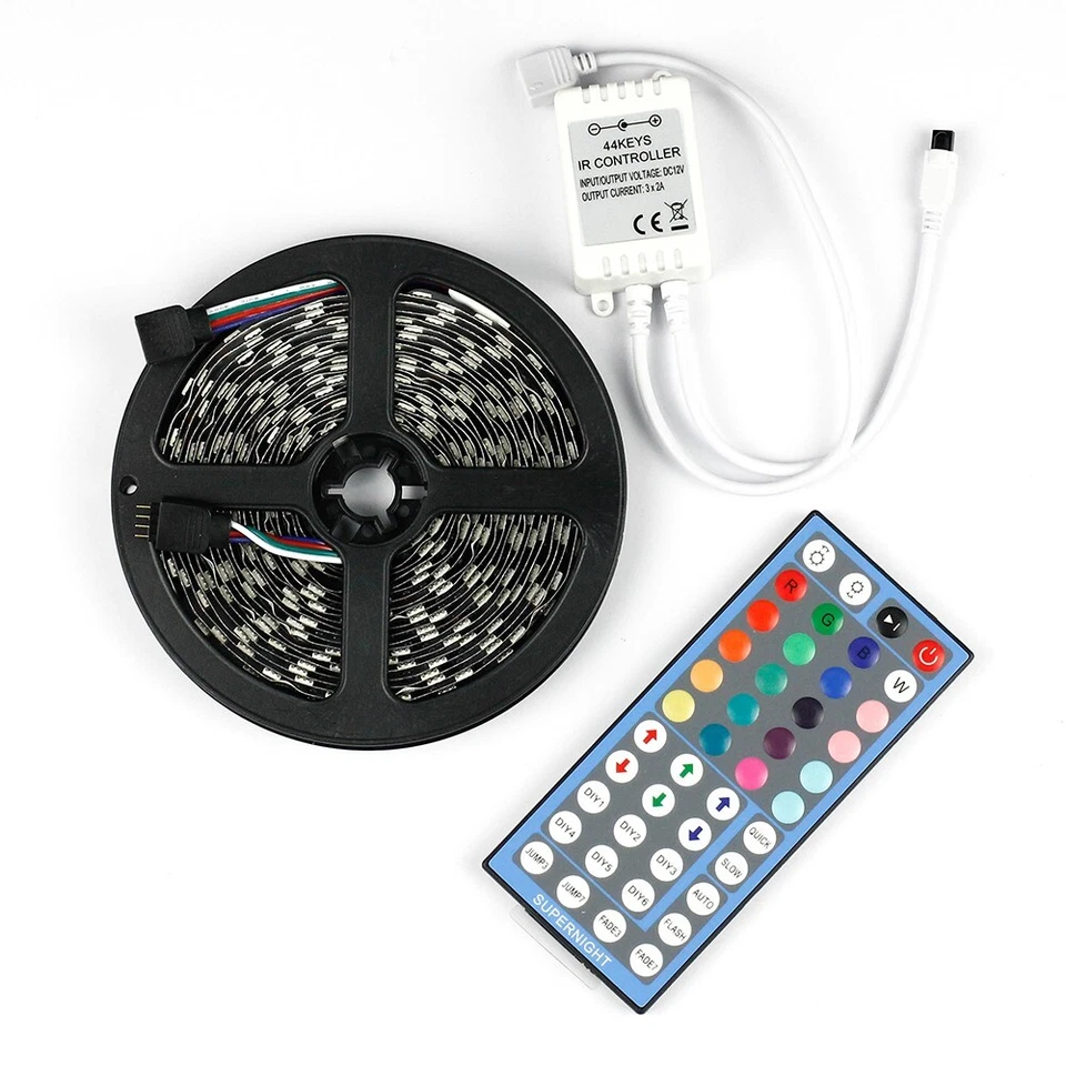 5M RGB LED Light Strip 5050 Black PCB Ribbon Light for Room 300 LEDs with Remote - Image 2 of 4