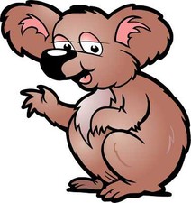 4.75in x 5in Left-Facing Koala Vinyl Sticker