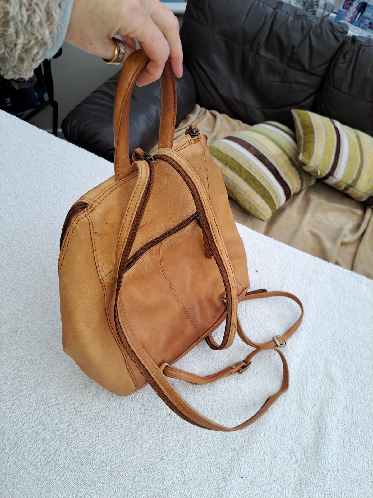 POPULAR JOBIS RRP120 REAL LEATHER BACKPACK SLOUCH SHOULDER Handbag eBay