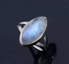 Moonstone Solid 925 Sterling Silver Statement Handmade Women Ring, All Size M912