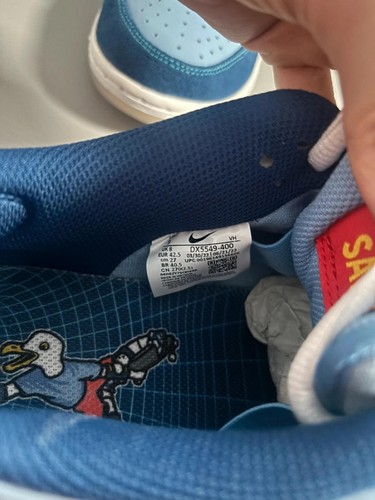 Nike Dunk SB Low Pro Why So Sad? Coastal Blue/Light Current Blue DX5549-400 UK 8 - Picture 9 of 9