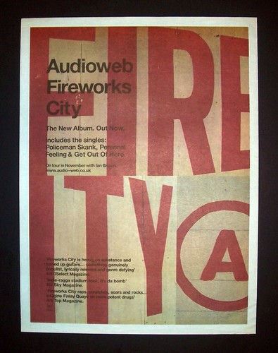 Audioweb Fireworks City 1998 Poster Type Ad, Promo Advert