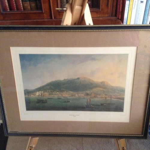 Hobart Town 1856-Henry Gritten Lithograph Mercury & Walch.  Original Oil  shown.