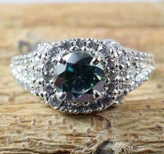 Free USA Shipping Green Diamond Solitaire 2.63 Ct/7 mm Round Cut Certified Ring