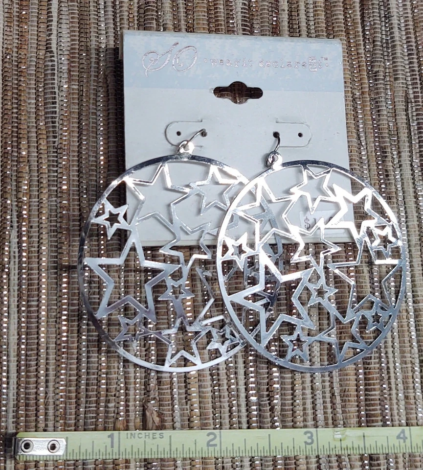 Pendientes, Colgantes, Lote de 4: SO Marca: Estrellas, Mudd: Gota Ovalada, Nuevo Kohl's Foto 4 de 4