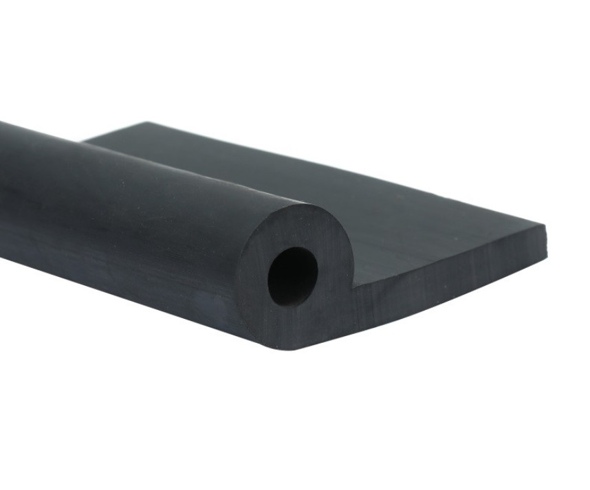 Rubber Seal, P-Shaped, 2.50 in. Width, 1.00" Height, 1/4" Thickness Black, 25 ft